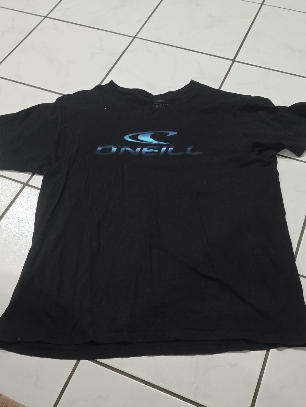 O'Neill Black Short-Sleeve Logo Tee with Blue Graphic